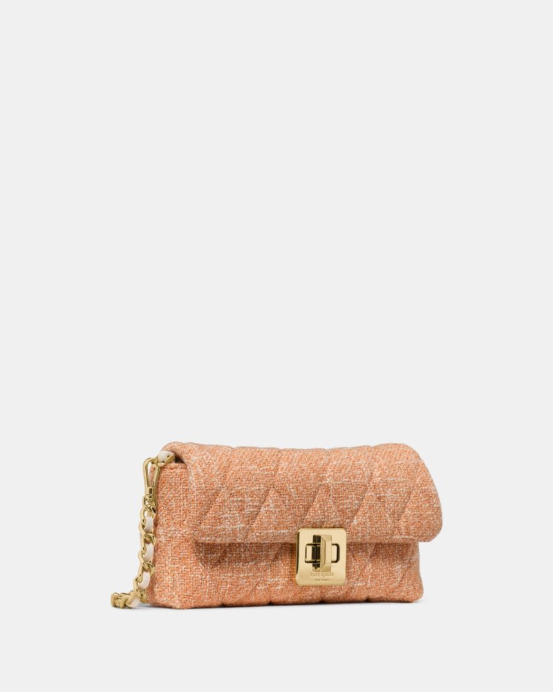 KateSpade Carey Tweed Wallet On Chain Orange Jasper Multi