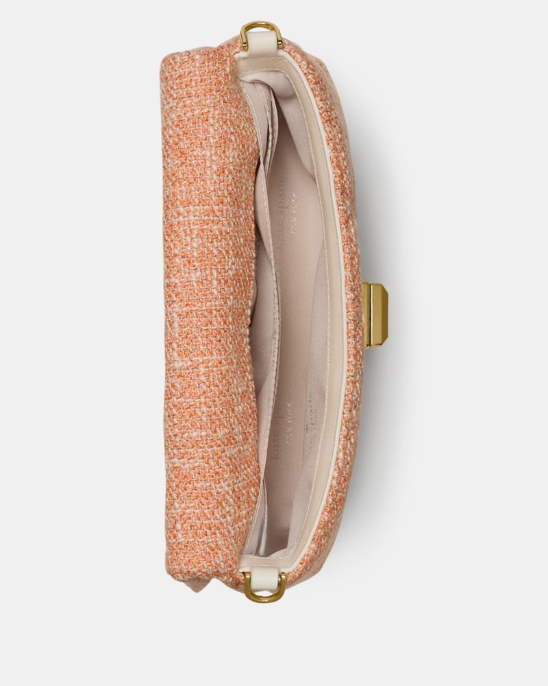 KateSpade Carey Tweed Wallet On Chain Orange Jasper Multi