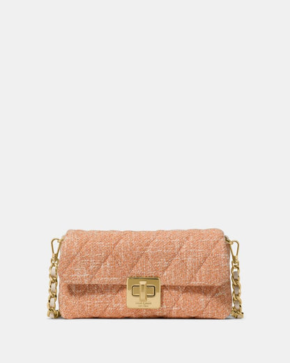 KateSpade Carey Tweed Wallet On Chain Orange Jasper Multi