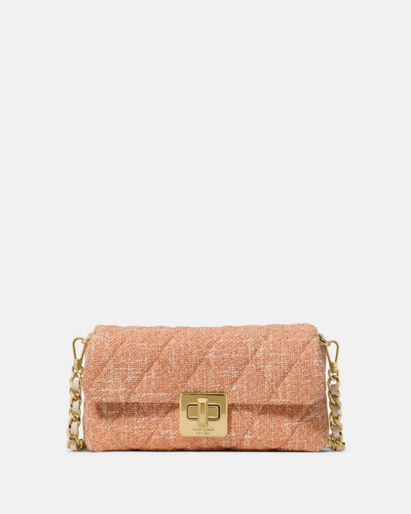 KateSpade Carey Tweed Wallet On Chain Orange Jasper Multi