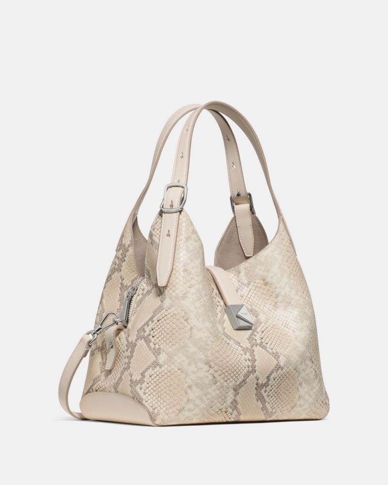 KateSpade Deco Snake Embossed Crossbody Tote Bag Neutral Multi