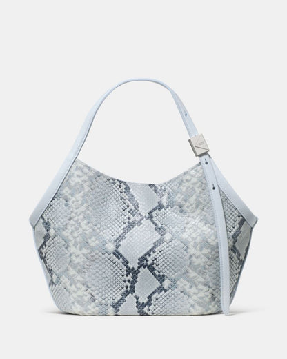 KateSpade Deco Snake Embossed Small Tulip Tote Bag Pale Sapphirine