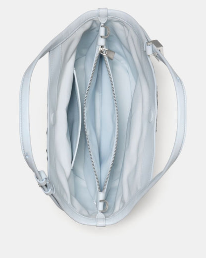 KateSpade Deco Snake Embossed Small Tulip Tote Bag Pale Sapphirine