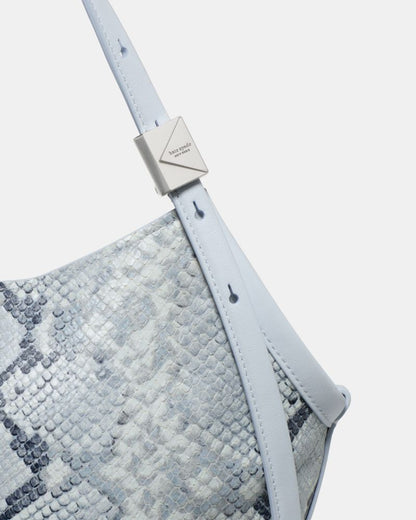 KateSpade Deco Snake Embossed Small Tulip Tote Bag Pale Sapphirine