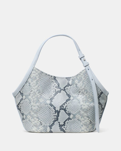 KateSpade Deco Snake Embossed Small Tulip Tote Bag Pale Sapphirine