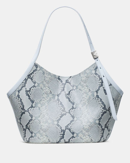 KateSpade Deco Snake Embossed Tulip Tote Bag Pale Sapphirine