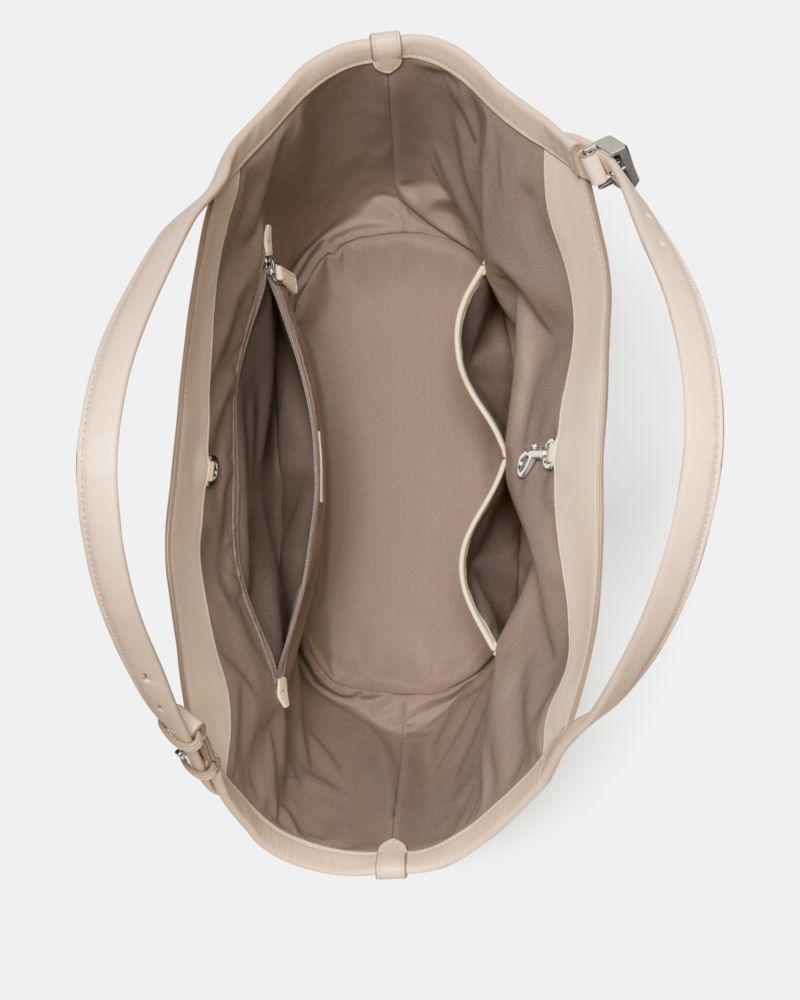 KateSpade Deco Snake Embossed Tulip Tote Bag Neutral Multi
