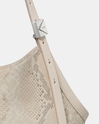 KateSpade Deco Snake Embossed Tulip Tote Bag Neutral Multi