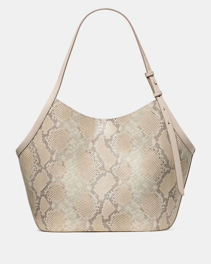 KateSpade Deco Snake Embossed Tulip Tote Bag Neutral Multi