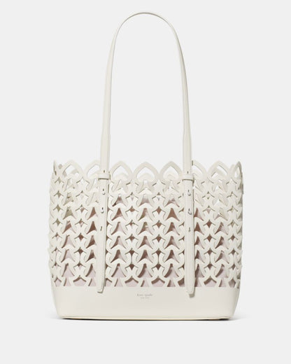 KateSpade Do It All Woven Tote Bag Cream