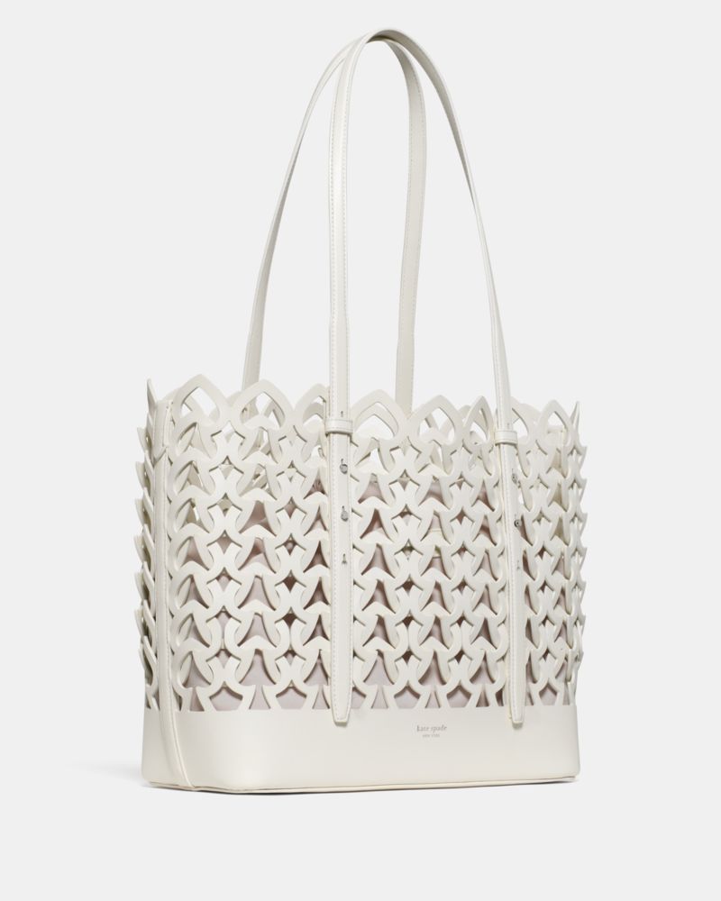 KateSpade Do It All Woven Tote Bag Cream