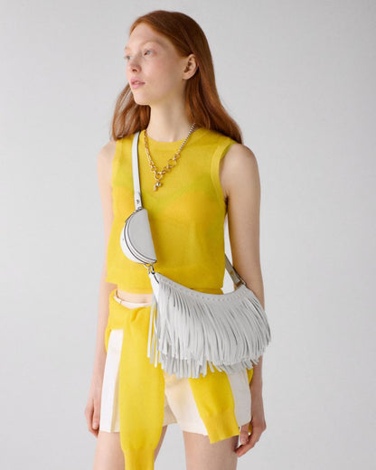 KateSpade Duo Fringe Crossbody Bag True White