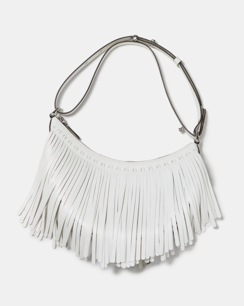 KateSpade Duo Fringe Crossbody Bag True White