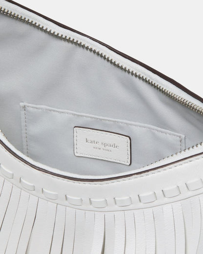 KateSpade Duo Fringe Crossbody Bag True White