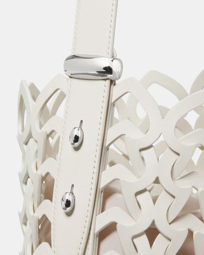 KateSpade Halo Woven Bucket Bag Cream