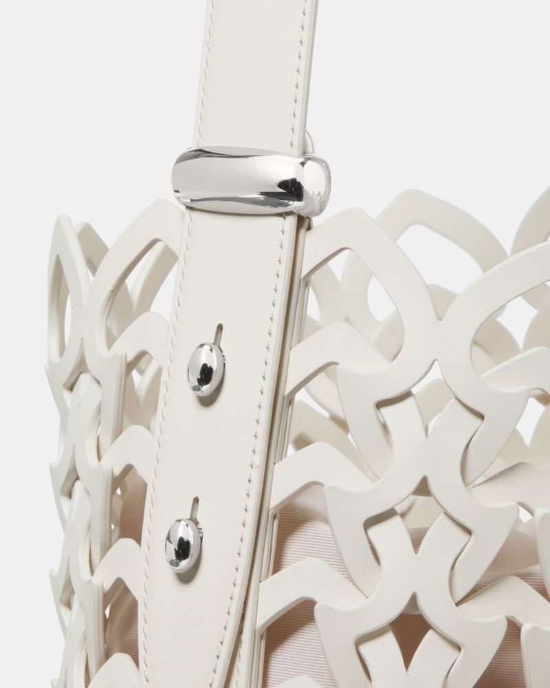 KateSpade Halo Woven Bucket Bag Cream