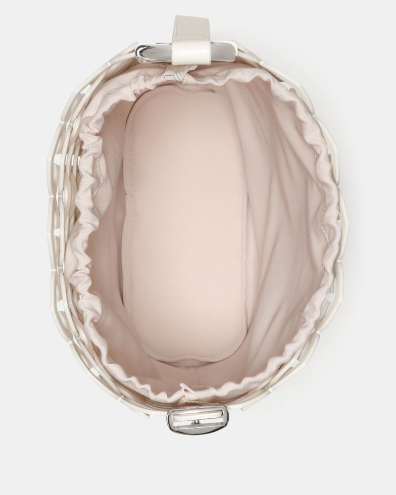 KateSpade Halo Woven Bucket Bag Cream