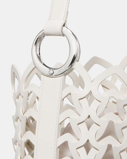 KateSpade Halo Woven Bucket Bag Cream