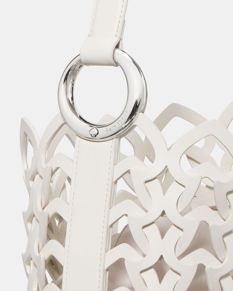 KateSpade Halo Woven Bucket Bag Cream