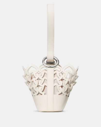 KateSpade Halo Woven Mini Bucket Bag Cream