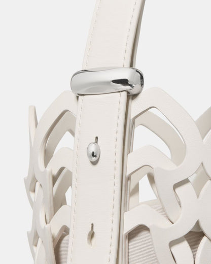 KateSpade Halo Woven Mini Bucket Bag Cream