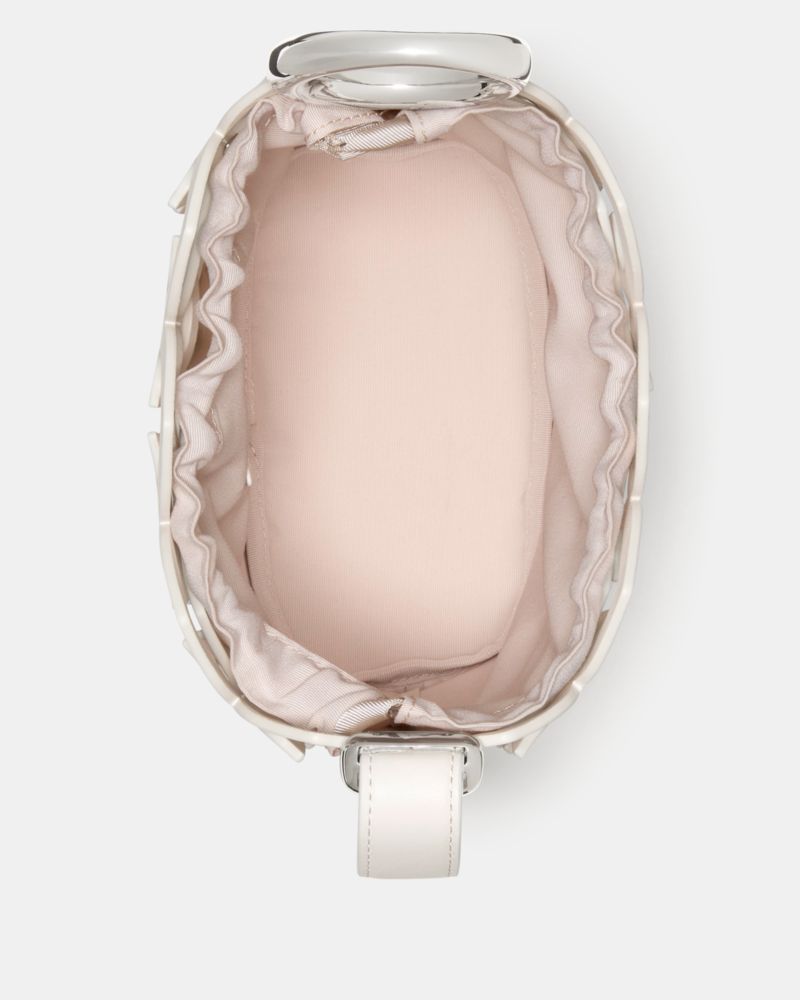 KateSpade Halo Woven Mini Bucket Bag Cream