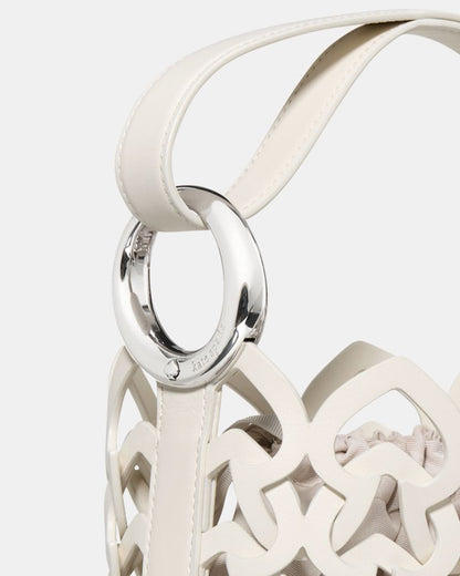 KateSpade Halo Woven Mini Bucket Bag Cream
