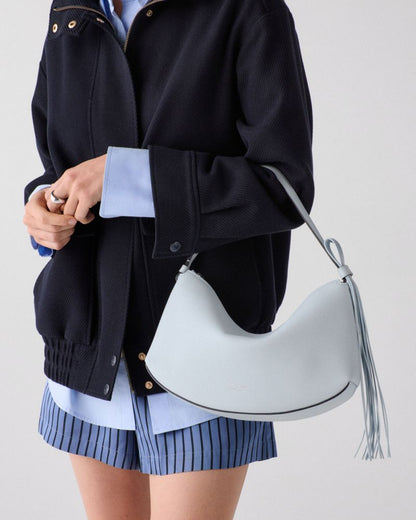 KateSpade Loop Fringe Strap Shoulder Bag Pale Sapphirine
