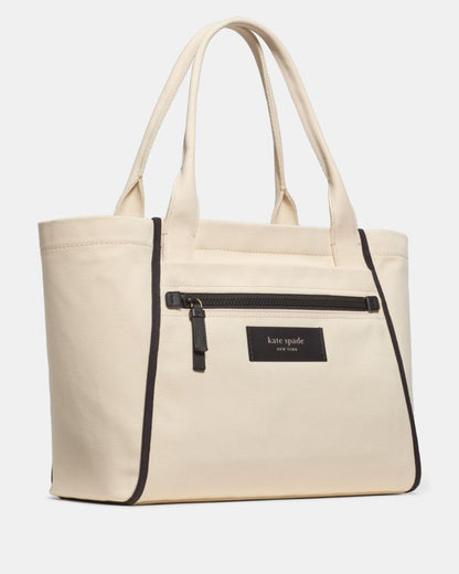 KateSpade Dash Large Canvas Tote Bag Natural