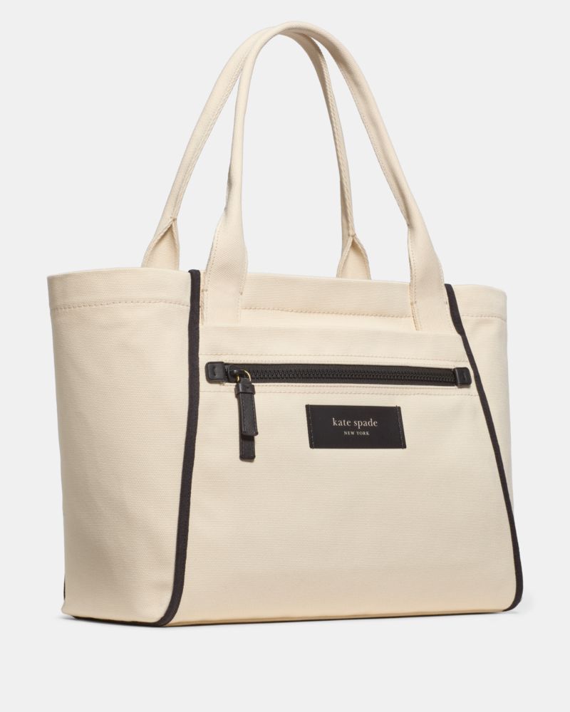 KateSpade Dash Large Canvas Tote Bag Natural