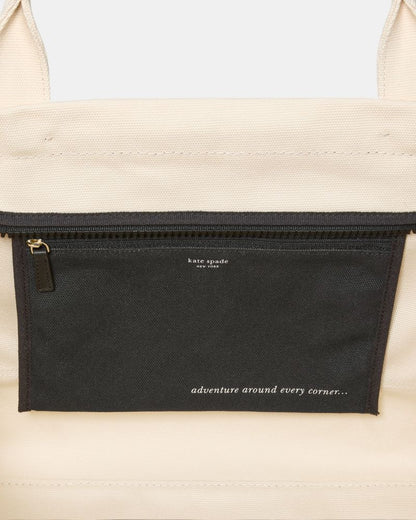 KateSpade Dash Large Canvas Tote Bag Natural