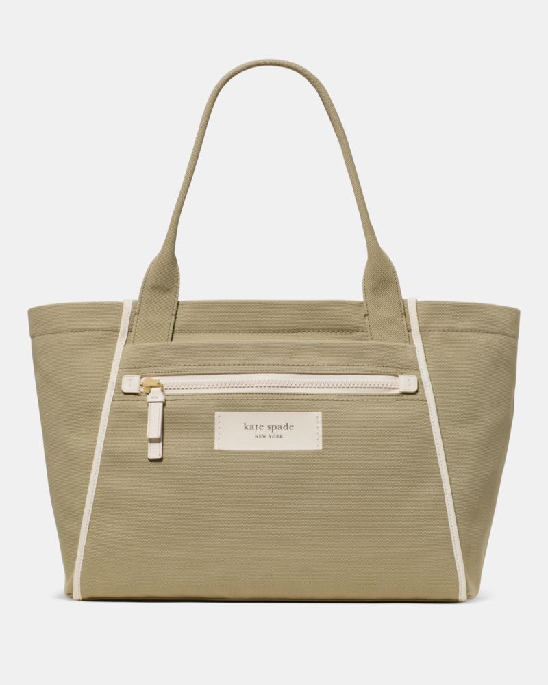 KateSpade Dash Large Canvas Tote Bag Dried Bay Leaf