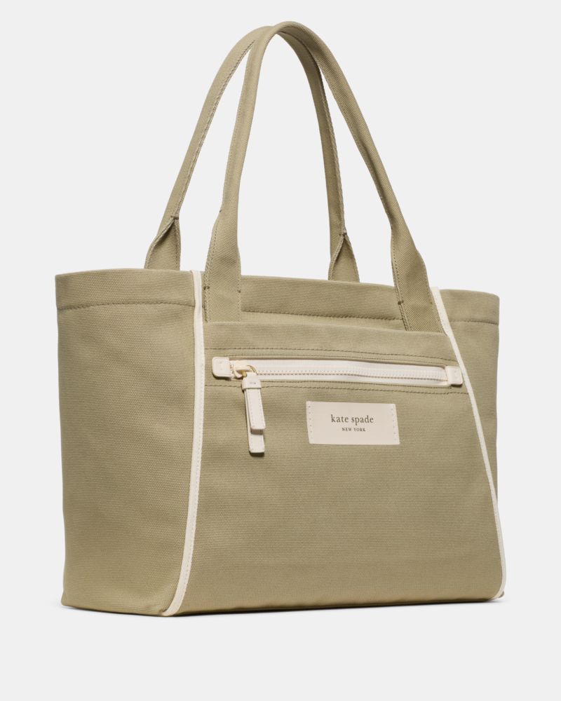 KateSpade Dash Large Canvas Tote Bag Dried Bay Leaf