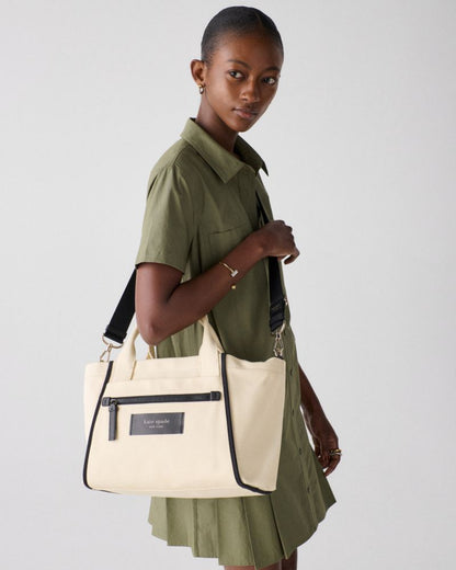 KateSpade Dash Canvas Tote Bag Natural