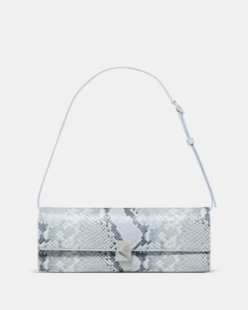 KateSpade Deco Snake Embossed Soft Mini Shoulder Bag Pale Sapphirine