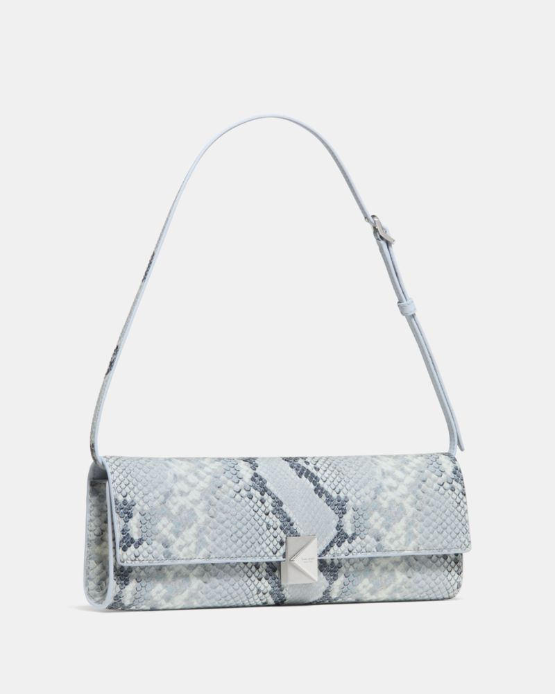 KateSpade Deco Snake Embossed Soft Mini Shoulder Bag Pale Sapphirine