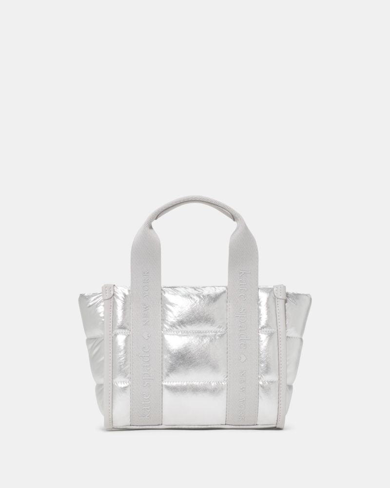 KateSpade Kip Puffy Mini Tote Silver