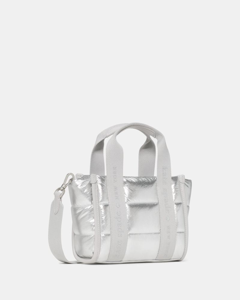 KateSpade Kip Puffy Mini Tote Silver