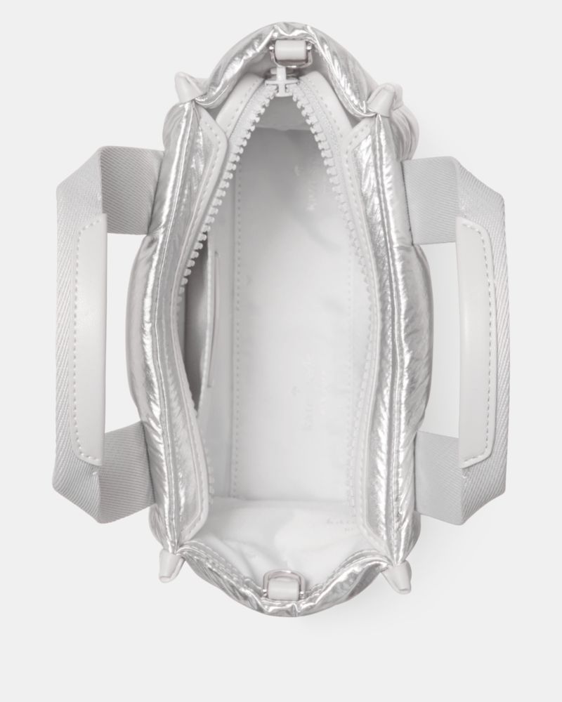 KateSpade Kip Puffy Mini Tote Silver