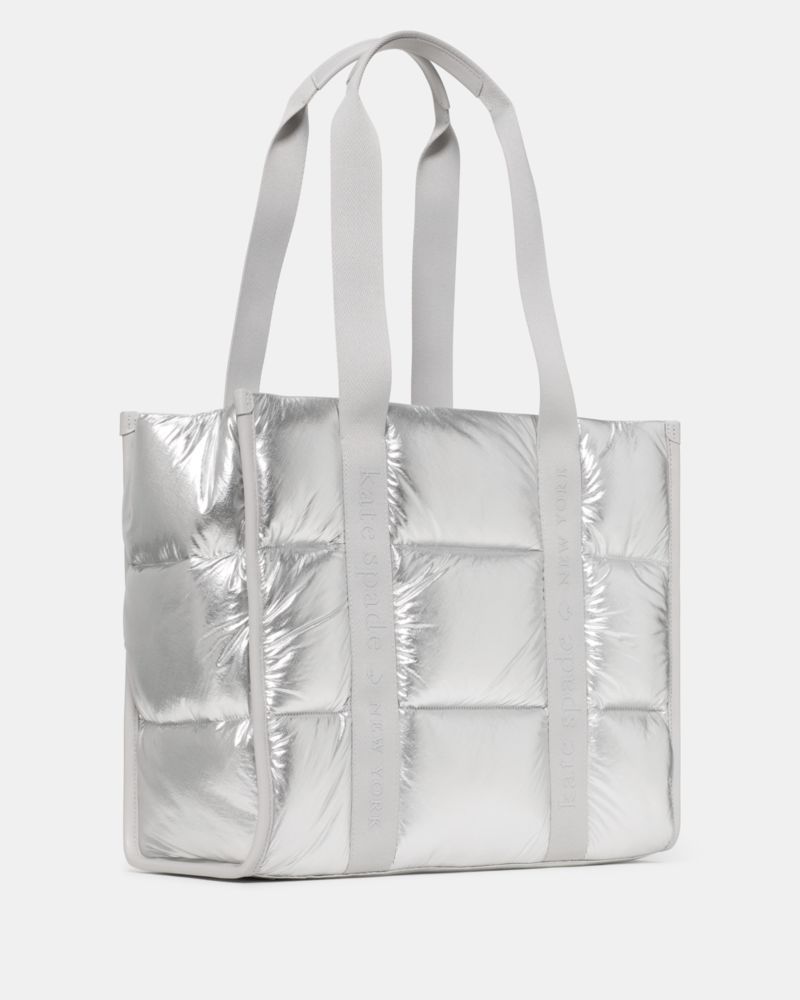 KateSpade Kip Puffy Large Tote Silver