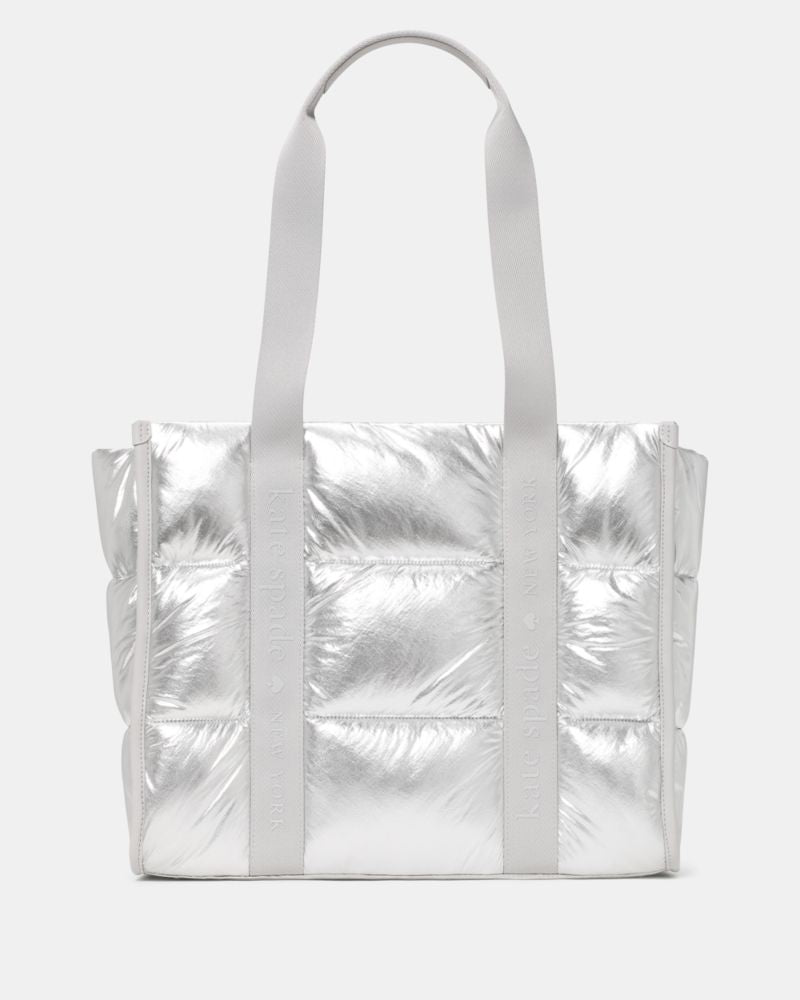 KateSpade Kip Puffy Large Tote Silver