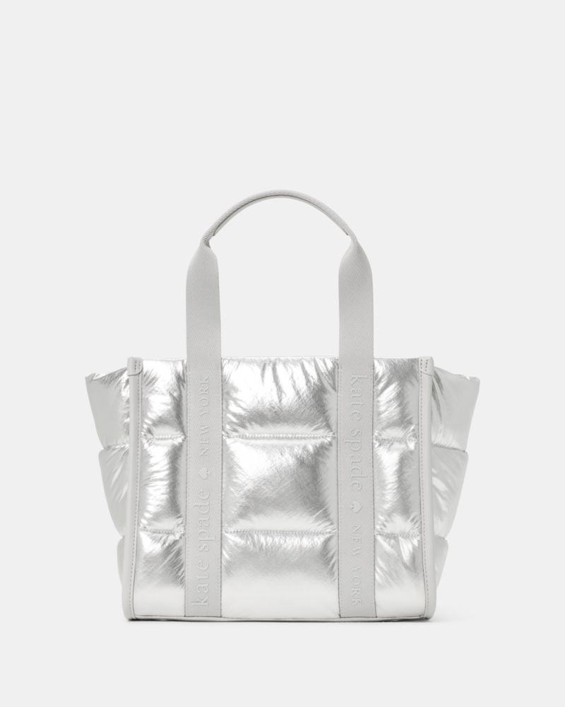 KateSpade Kip Puffy Small Tote Silver