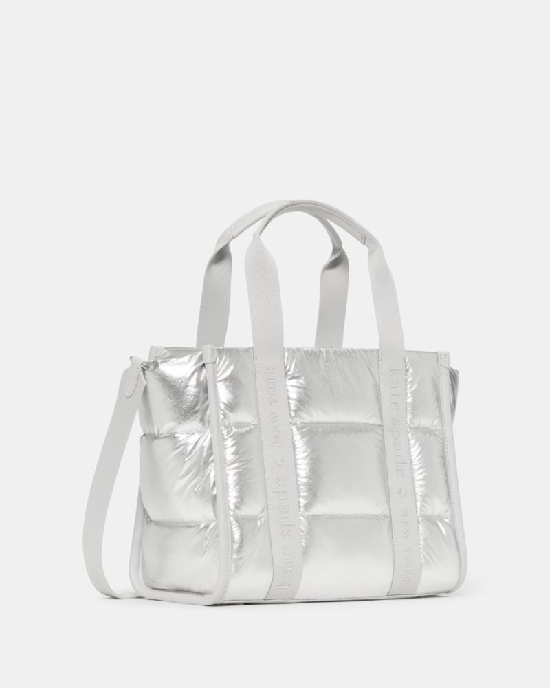 KateSpade Kip Puffy Small Tote Silver