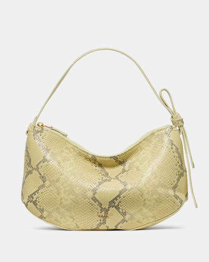 KateSpade Loop Snake Embossed Shoulder Bag Pale Citron