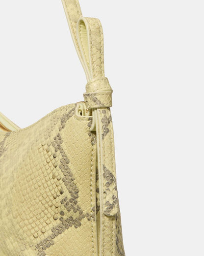KateSpade Loop Snake Embossed Shoulder Bag Pale Citron