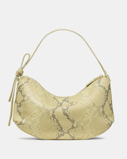 KateSpade Loop Snake Embossed Shoulder Bag Pale Citron