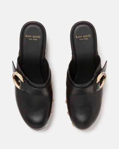 Katespade Halo Platform Clog Mule Black