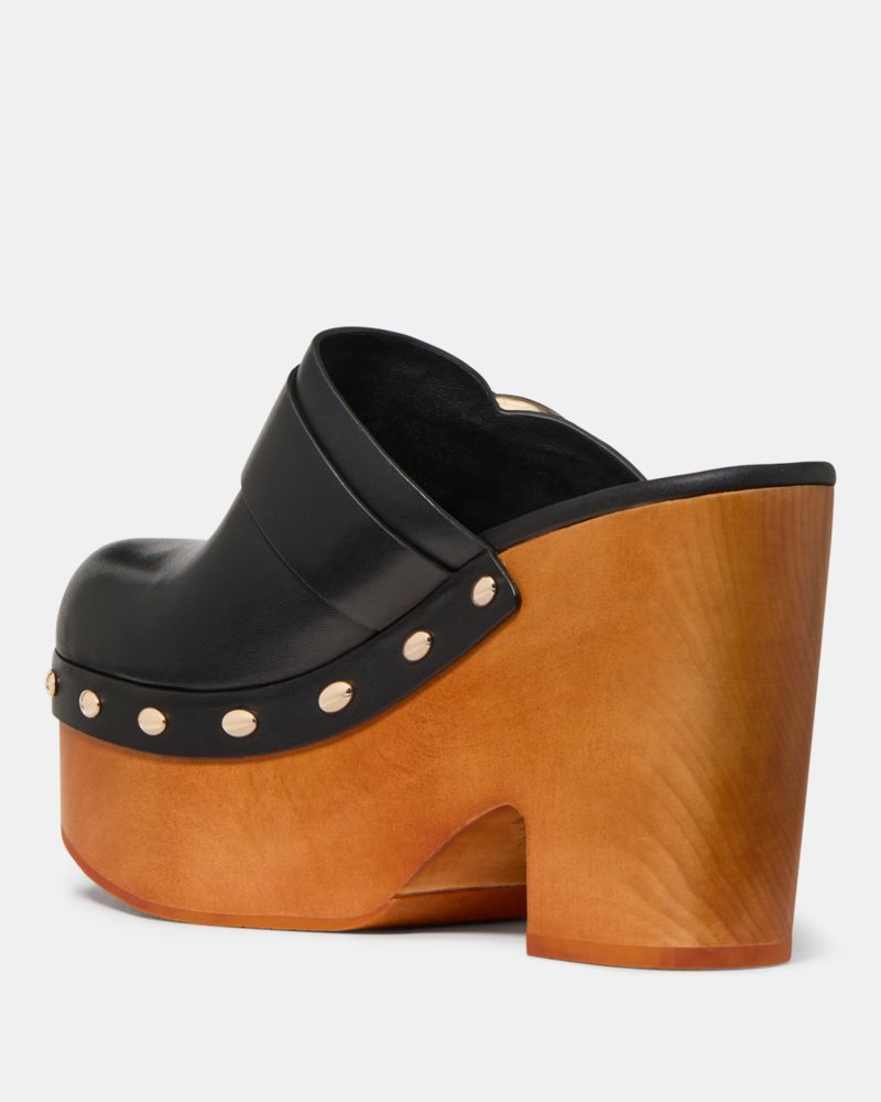 Katespade Halo Platform Clog Mule Black