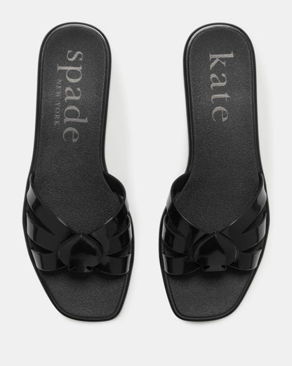 Katespade Sculpted Spade Jelly Sandals Black
