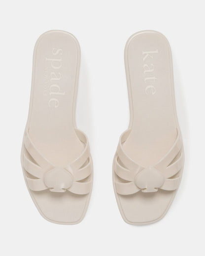 Katespade Sculpted Spade Jelly Sandals Cream